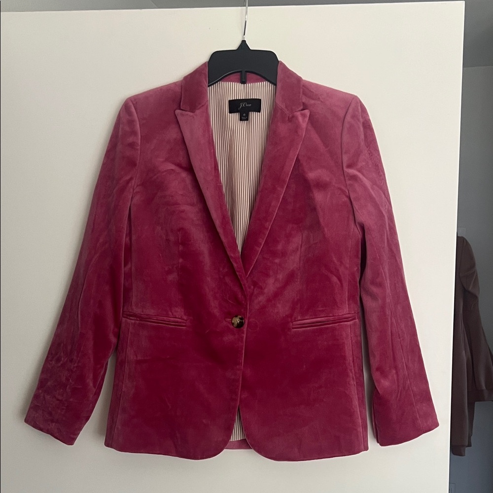 J. Crew Fuchsia Velvet Blazer